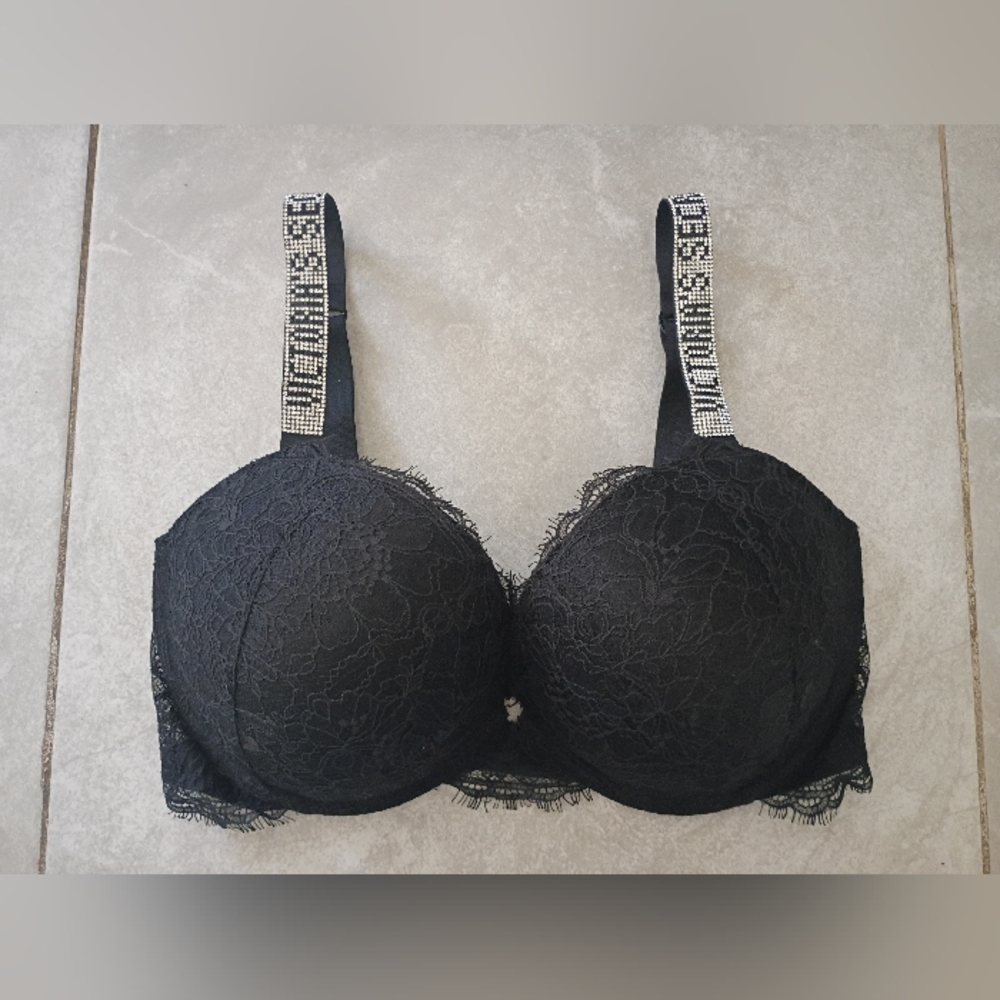 BLING Victoria's Secret Black PUSH UP Bra